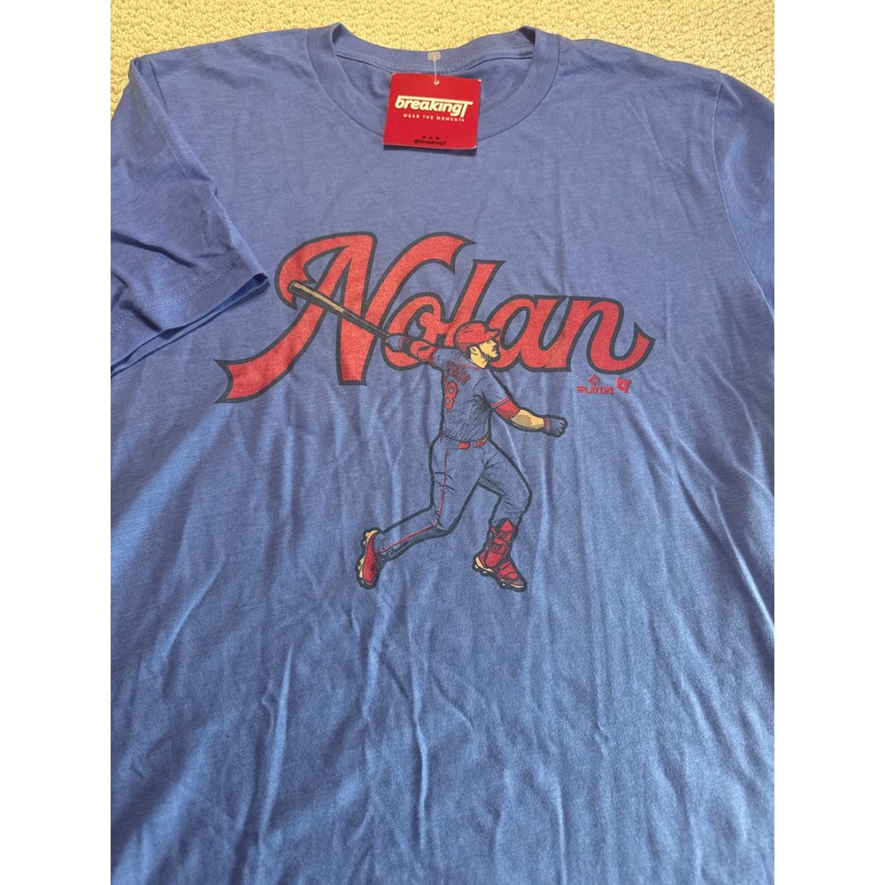 BreakingT Nolan Arenado St Louis Cardinals Blue Graphic T-Shirt Mens Size Medium